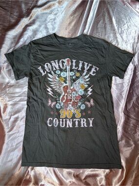 Goodie Two Sleeves Long Live 90's Country Graphic Tee - Gray